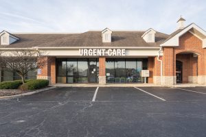 Sunbury Urgent Care main entrance and parking area